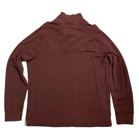 American Eagle Heavyweight Henley Sweater XL Maroon 100% Cotton - Picture 3 of 9